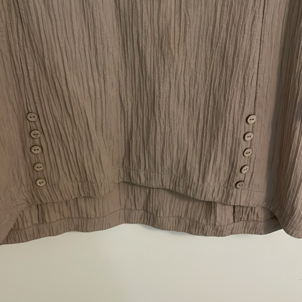 Soft Surroundings Oceo Gauze Tunic Top Pebble Taupe - Picture 5 of 7